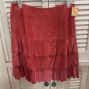 Beautiful suede scalloped tiered shirt